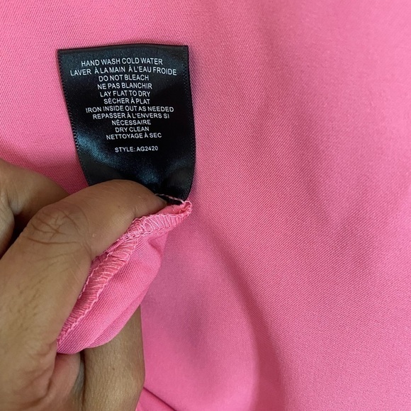 Alton gray bubble gum pink dress with black lace 6 - Picture 4 of 8